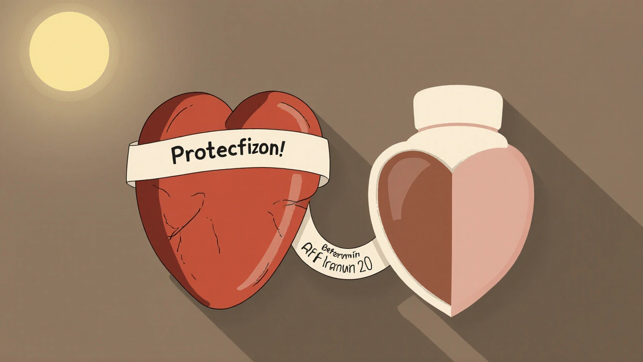 Heart and kidney protected by SGLT2 inhibitor and metformin under a rising sun.