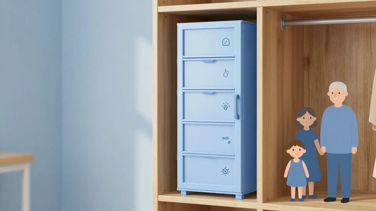Securely stored medicine cabinet kept away from childrens reach