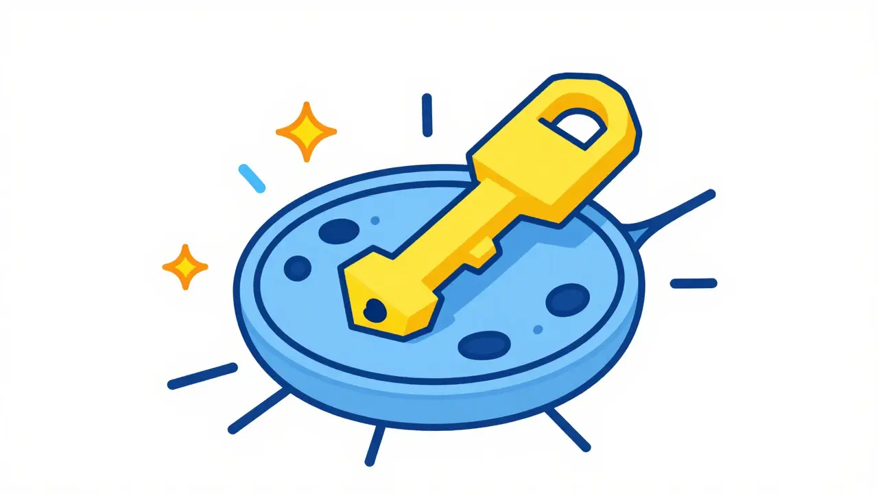 Cartoon of Vitamin D hormone binding to a receptor to activate genes in a cell nucleus.