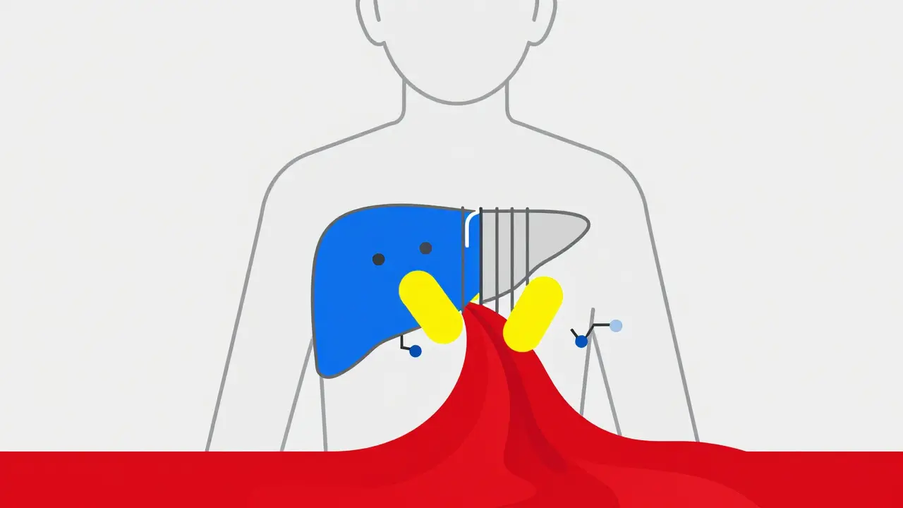 Abstract illustration of enzymes blocked by inhibitor drugs