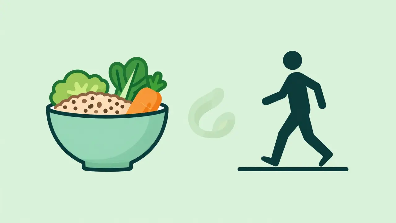 High fiber foods and exercise for diverticulitis prevention