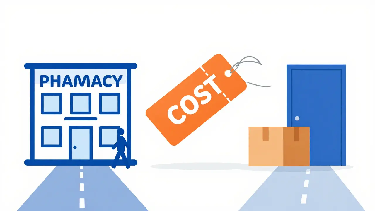 Comparison of local pharmacy pickup vs home delivery with discounts